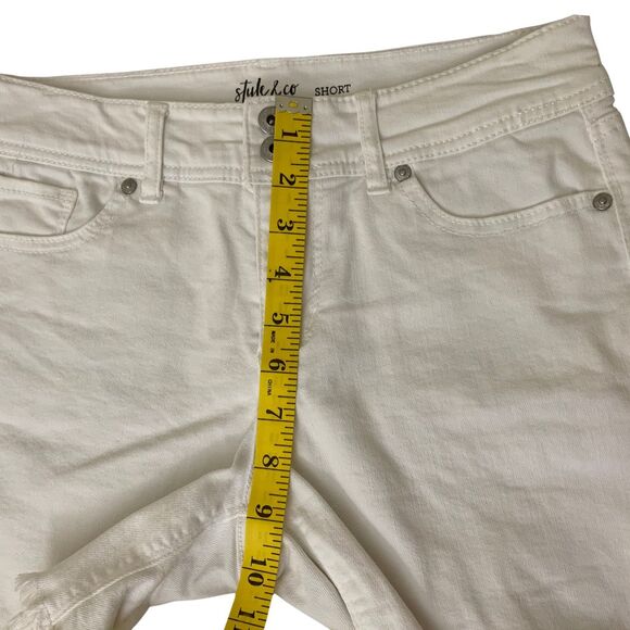 Style & Co White Jean Shorts Mid Rise Size 6P - Picture 4 of 6